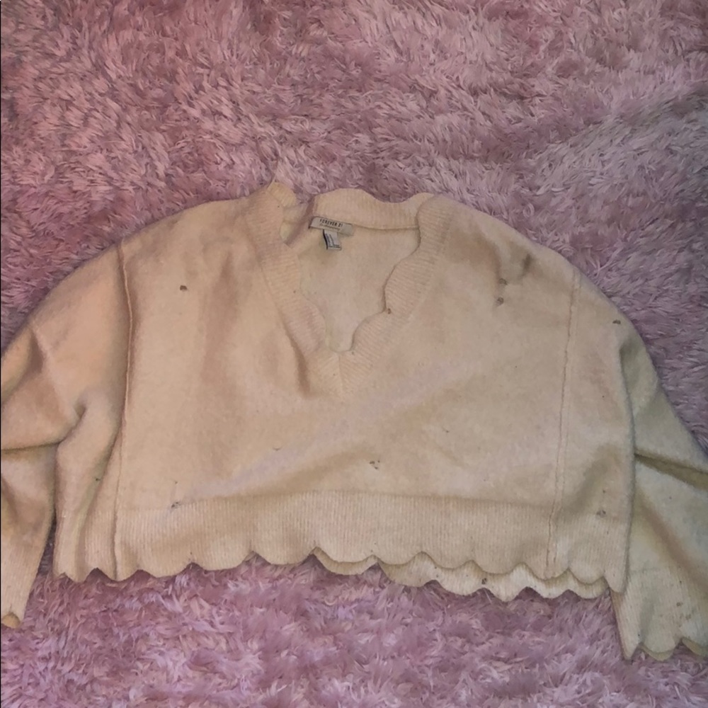 F21 Distressed oversized trendy sweater